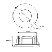Foco LED Downlight IP65 Ø9x5'5cm 8W blanco