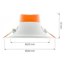 Foco Downlight LED UGR19 Ø15x7'2cm 12W