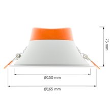 Foco Downlight LED UGR19 Ø16'5x7'5cm 16W