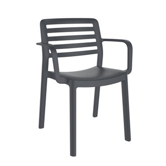 Pack de 4 sillas con brazos gris oscuro Wind Resol