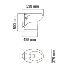 Inodoro alto 50cm con abertura Mediclinics