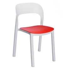 Set de 4 sillas en blanco y rojo Ona Resol