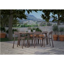Pack de 4 sillas con brazos chocolate Ona Resol