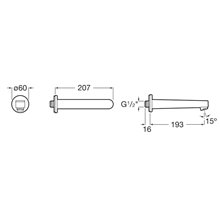 Caño de bañera mural Round Roca