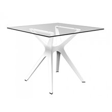 Mesa blanca cristal VELA S 90 de Resol
