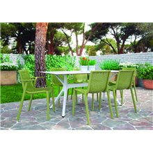 Mesa blanca cristal VELA M de Resol