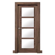 Puerta interior vidriera MODERNA NOGAL L4-BV4