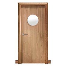 Puerta interior vidriera MODERNA CEREZO L1-OJO BUEY
