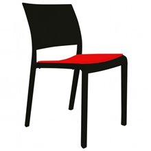 Set de 4 sillas negras con tapizado roja Fiona Resol