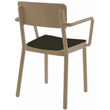 Set de 4 sillas brazos arena con tapizado negro Lisboa Resol
