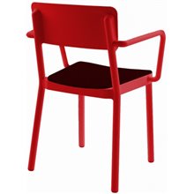 Set de 4 sillas rojas con tapizado negro Lisboa Resol