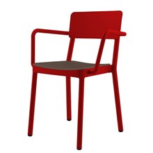 Set de 4 sillas rojas con tapizado marrón Lisboa Resol