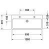 Lavabo para mueble 100 dos orificios Vero Duravit