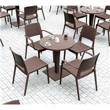 Pack de 4 sillas con brazos marrón Indiana Resol