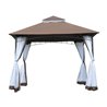 P&eacute;rgola 3x3x2,7m caf&eacute; y blanco Outsunny 