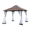 P&eacute;rgola 3x3x2,7m caf&eacute; y blanco Outsunny 