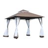 P&eacute;rgola 3x3x2,7m caf&eacute; y blanco Outsunny 