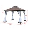 P&eacute;rgola 3x3x2,7m caf&eacute; y blanco Outsunny 