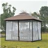 P&eacute;rgola 3x3x2,7m caf&eacute; y blanco Outsunny 