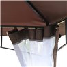 P&eacute;rgola 3x3x2,7m caf&eacute; y blanco Outsunny 