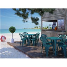 Pack de 27 mesas monobloc verde oscuro Beach Bar Resol