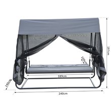 Cama balancín mosquitera de jardín 240x140x197 Outsunny