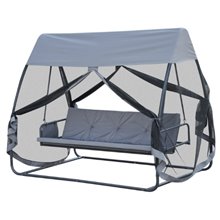 Cama balancín mosquitera de jardín 240x140x197 Outsunny