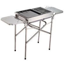 Barbacoa Camping plateada 104x30x68 Outsunny