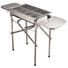 Barbacoa de carbón plegable para campings -...