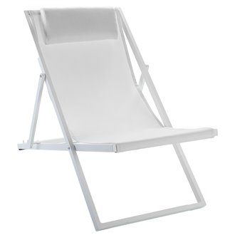 Set de 4 tumbonas blancas plegables Sand Resol