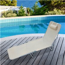 Tumbona Plegable Crema Outsunny