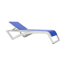 Set de 2 tumbonas blancas textilene azul Sky Resol