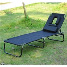 Tumbona Negra con almohada facial Outsunny