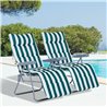 Juego de 2 sillas tumbonas Blanco y Verde Outsunny