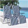 Juego de 2 sillas tumbonas Blanco y Azul Outsunny