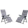 Juego de 2 sillas tumbonas Blanco y Azul Outsunny