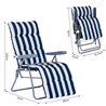 Juego de 2 sillas tumbonas Blanco y Azul Outsunny