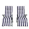 Juego de 2 sillas tumbonas Blanco y Azul Outsunny