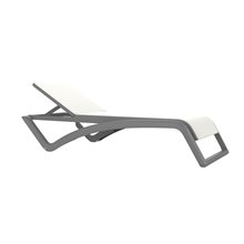 Set de 2 tumbonas gris oscuro textilene blanco Sky Club Resol