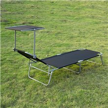 Tumbona Negra con toldo Outsunny