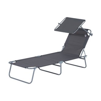 Tumbona Gris con toldo Outsunny