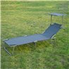 Tumbona Gris con toldo Outsunny