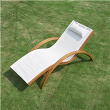 Tumbona Blanca de madera Outsunny