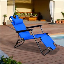 Silla tumbona Azul Outsunny