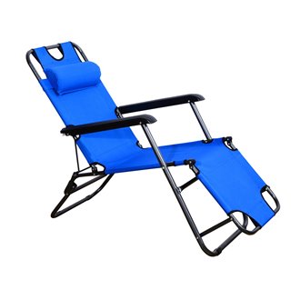 Silla tumbona Azul Outsunny
