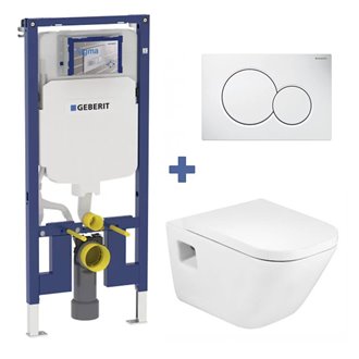 Pack inodoro The Gap Roca y cisterna Geberit DUOFIX 8 cm