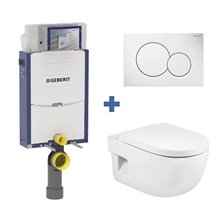 Pack inodoro MERIDIAN Roca y cisterna Geberit KOMBIFIX 12cm