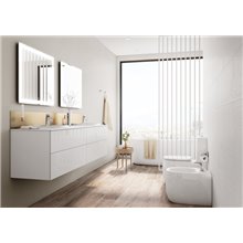Pack mueble Unik Beyond con doble Lavabo Surfex Roca