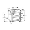 Conjunto de mueble 80cm dos cajones y lavabo Carmen Roca