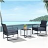 Conjunto de 2 sillones y mesa Rat&aacute;n Outsunny